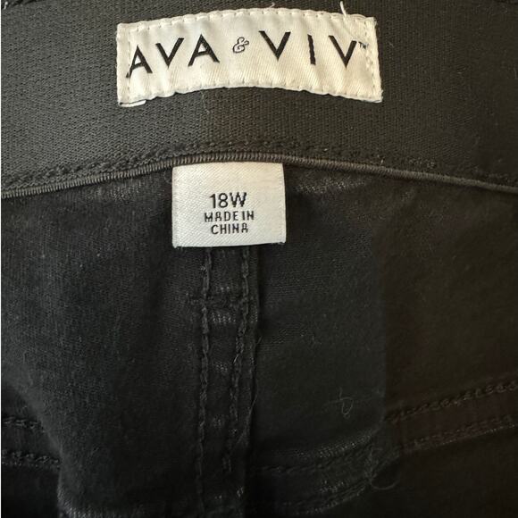 Ava & Viv Plus 18W Black Flex Waistband 2-Pocket Skinny Ankle Jeans - Picture 2 of 8
